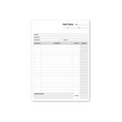 Talonario liderpapel facturas cuarto original t117 sin i.v.a