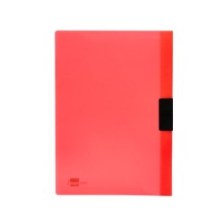 Carpeta liderpapel dossier pinza lateral polipropileno din a4 rojo translucido 30 hojas pinza deslizante