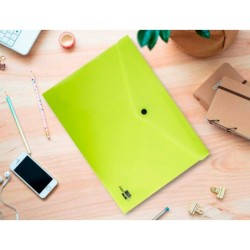 Carpeta liderpapel dossier broche polipropileno din a4 amarillo fluor opaco 50 hojas