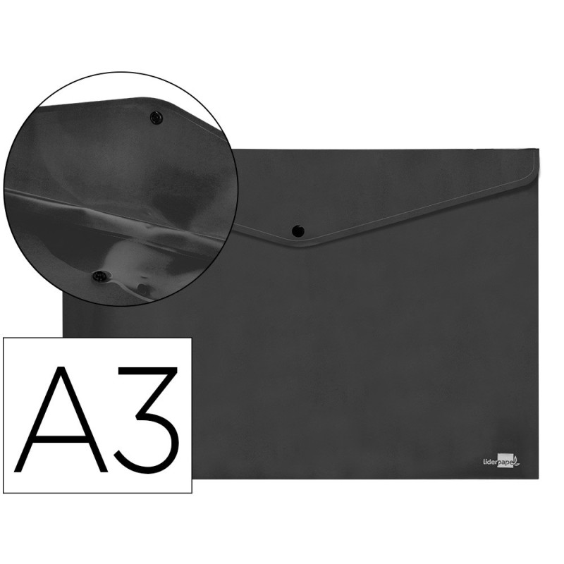 Carpeta liderpapel dossier broche 44243 polipropileno din a3 negro opaco