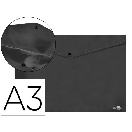 Carpeta liderpapel dossier broche 44243 polipropileno din a3 negro opaco