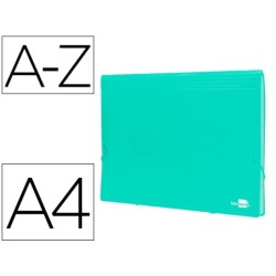Carpeta liderpapel clasificador fuelle polipropileno din a4 verde opaco 13 departamentos