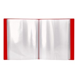 Carpeta liderpapel personaliza 100 fundas polipropilenodin a4 rojo translucido con cajetin