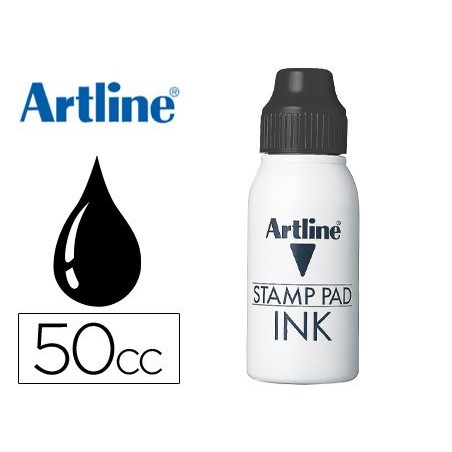 Tinta tampon artline negra bote 50 cc