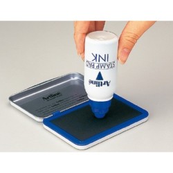 Tinta tampon artline azul bote 50 cc