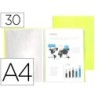 Carpeta liderpapel escaparate 30 fundas polipropileno din a4 amarillo fluor opaco