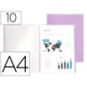 Carpeta liderpapel escaparate 10 fundas polipropileno din a4 lavanda opaco