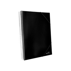 Carpeta liderpapel escaparate con espiral 20 fundas polipropileno din a5 negro opaco