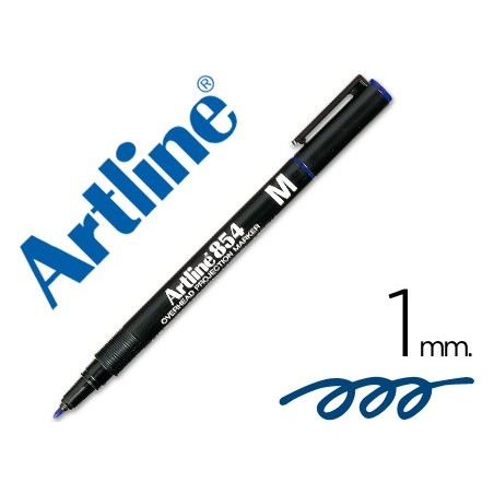 Rotulador artline retroproyeccion punta fibra permanente ek-854 azul -punta redonda 1 mm