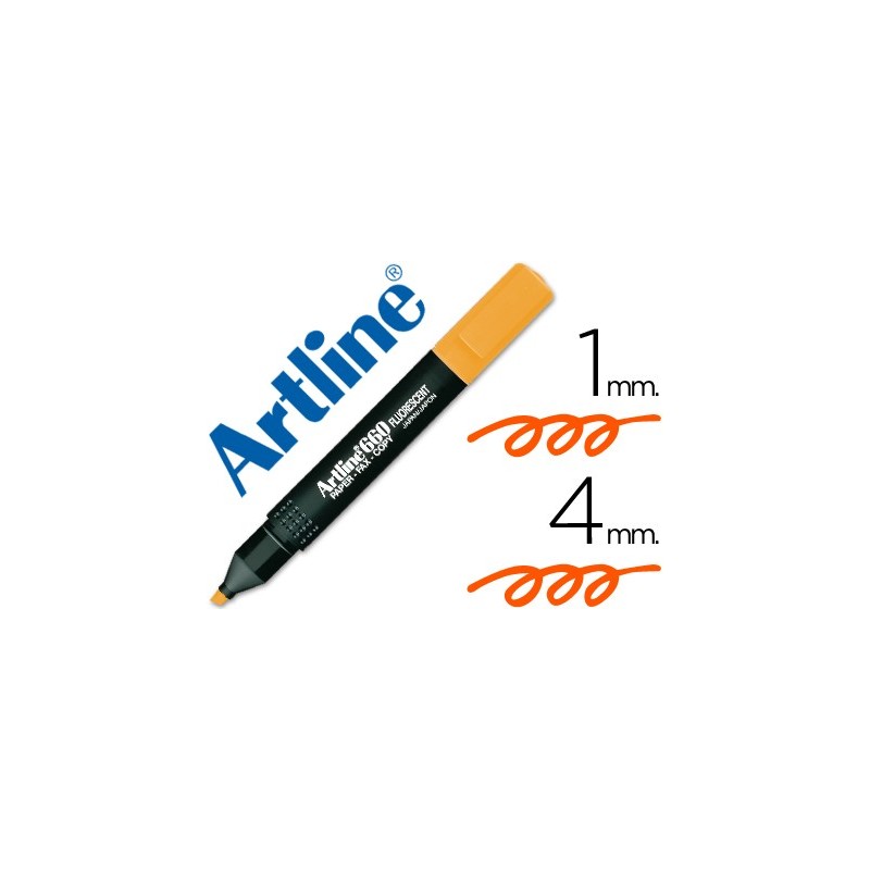 Rotulador artline fluorescente ek-660 naranja punta biselada