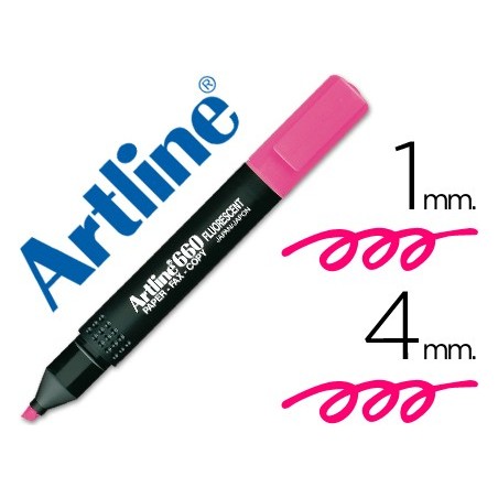 Rotulador artline fluorescente ek-660 rosa punta biselada