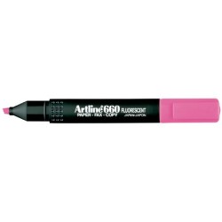 Rotulador artline fluorescente ek-660 rosa punta biselada