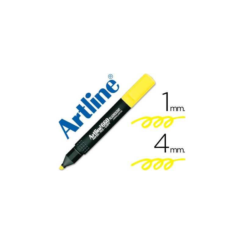 Rotulador artline fluorescente ek-660 amarillo punta biselada
