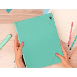 Carpeta liderpapel gomas solapas polipropileno din a4 verde manzana opaco