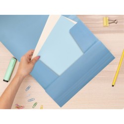 Carpeta liderpapel gomas solapas polipropileno din a4 celeste opaco
