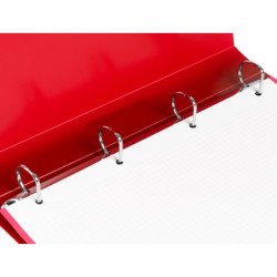 Carpeta liderpapel 4 anillas 25 mm mixtas polipropileno din a4 rojo translucido