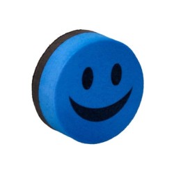 Borrador liderpapel pizarra blanca redondo 5 cm diametro magnetico cara smiley colores surtidos