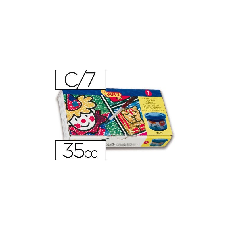 Tempera jovi 35 ml caja de 7 colores surtidos