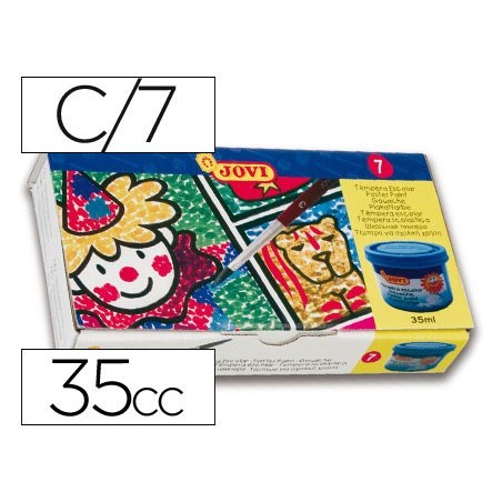 Tempera jovi 35 ml caja de 7 colores surtidos