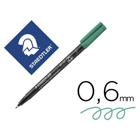 Rotulador staedtler lumocolor retroproyeccion punta de fibrapermanente 318-5 verde punta fina redonda 0.6 mm