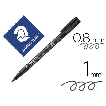 Rotulador staedtler lumocolor retroproyeccion punta de fibrapermanente 317-9 negro punta media redonda 0.8-1 mm