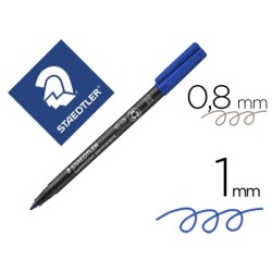 Rotulador staedtler lumocolor retroproyeccion punta de fibrapermanente 317-3 azul punta media redonda 0.8-1 mm