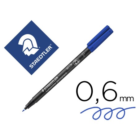 Rotulador staedtler lumocolor retroproyeccion punta de fibrapermanente 318-3 azul punta fina redonda 0.6 mm