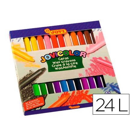 Lapices cera jovicolor caja de 24 unidades colores surtidos