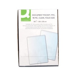 Funda portadocumento folio 90 micras pvc transparente