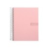 Cuaderno espiral liderpapel a4 micro crafty tapa forrada 120h 90 gr cuadro 5 mm 5 bandas 4 colores color rosa