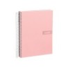 Cuaderno espiral liderpapel a4 micro crafty tapa forrada 120h 90 gr cuadro 5 mm 5 bandas 4 colores color rosa