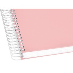 Cuaderno espiral liderpapel a4 micro crafty tapa forrada 120h 90 gr cuadro 5 mm 5 bandas 4 colores color rosa
