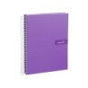 Cuaderno espiral liderpapel a4 micro crafty tapa forrada 120h 90gr cuadro 5mm 5 bandas 4 taladros color violeta