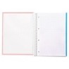Cuaderno espiral liderpapel a4 micro crafty tapa forrada 120h 90 gr cuadro 5 mm 5 bandas 4 colores color rosa