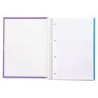 Cuaderno espiral liderpapel a4 micro crafty tapa forrada 120h 90gr cuadro 5mm 5 bandas 4 taladros color violeta