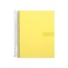 Cuaderno espiral liderpapel a4 micro crafty tapa forrada 120h 90gr cuadro 5mm 5 bandas 4 taladros color amarillo