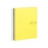 Cuaderno espiral liderpapel a4 micro crafty tapa forrada 120h 90gr cuadro 5mm 5 bandas 4 taladros color amarillo