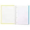 Cuaderno espiral liderpapel a4 micro crafty tapa forrada 120h 90gr cuadro 5mm 5 bandas 4 taladros color amarillo
