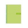 Cuaderno espiral liderpapel a4 micro crafty tapa forrada 120h 90 gr cuadro 5 mm 5 bandas 4 colores color verde