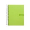 Cuaderno espiral liderpapel a4 micro crafty tapa forrada 120h 90 gr cuadro 5 mm 5 bandas 4 colores color verde