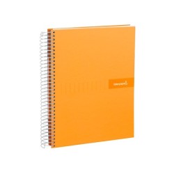 Cuaderno espiral liderpapel a4 micro crafty tapa forrada 120h 90 gr cuadro 5 mm 5 bandas 4 colores color naranja