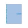Cuaderno espiral liderpapel a4 micro crafty tapa forrada 120h 90 gr cuadro 5 mm 5 bandas 4 colores celeste