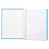 Cuaderno espiral liderpapel a4 micro crafty tapa forrada 120h 90 gr cuadro 5 mm 5 bandas 4 colores celeste