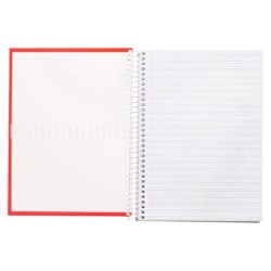 Cuaderno espiral liderpapel a4 crafty tapa forrada 80h 90 gr cuadro 3 mm con margen colores surtidos