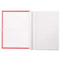 Cuaderno espiral liderpapel a4 crafty tapa forrada 80h 90 gr cuadro 4 mm con margen colores surtidos