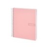 Cuaderno espiral liderpapel a4 crafty tapa forrada 80h 90 gr cuadro 4mm con margen color rosa