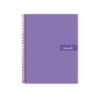Cuaderno espiral liderpapel a4 crafty tapa forrada 80h 90 gr cuadro 4mm con margen color violeta