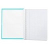 Cuaderno espiral liderpapel a4 crafty tapa forrada 80h 90 gr cuadro 4mm con margen color turquesa