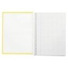 Cuaderno espiral liderpapel a4 crafty tapa forrada 80h 90 gr cuadro 4mm con margen color amarillo
