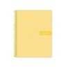 Cuaderno espiral liderpapel a4 crafty tapa forrada 80h 90 gr cuadro 4mm con margen color amarillo
